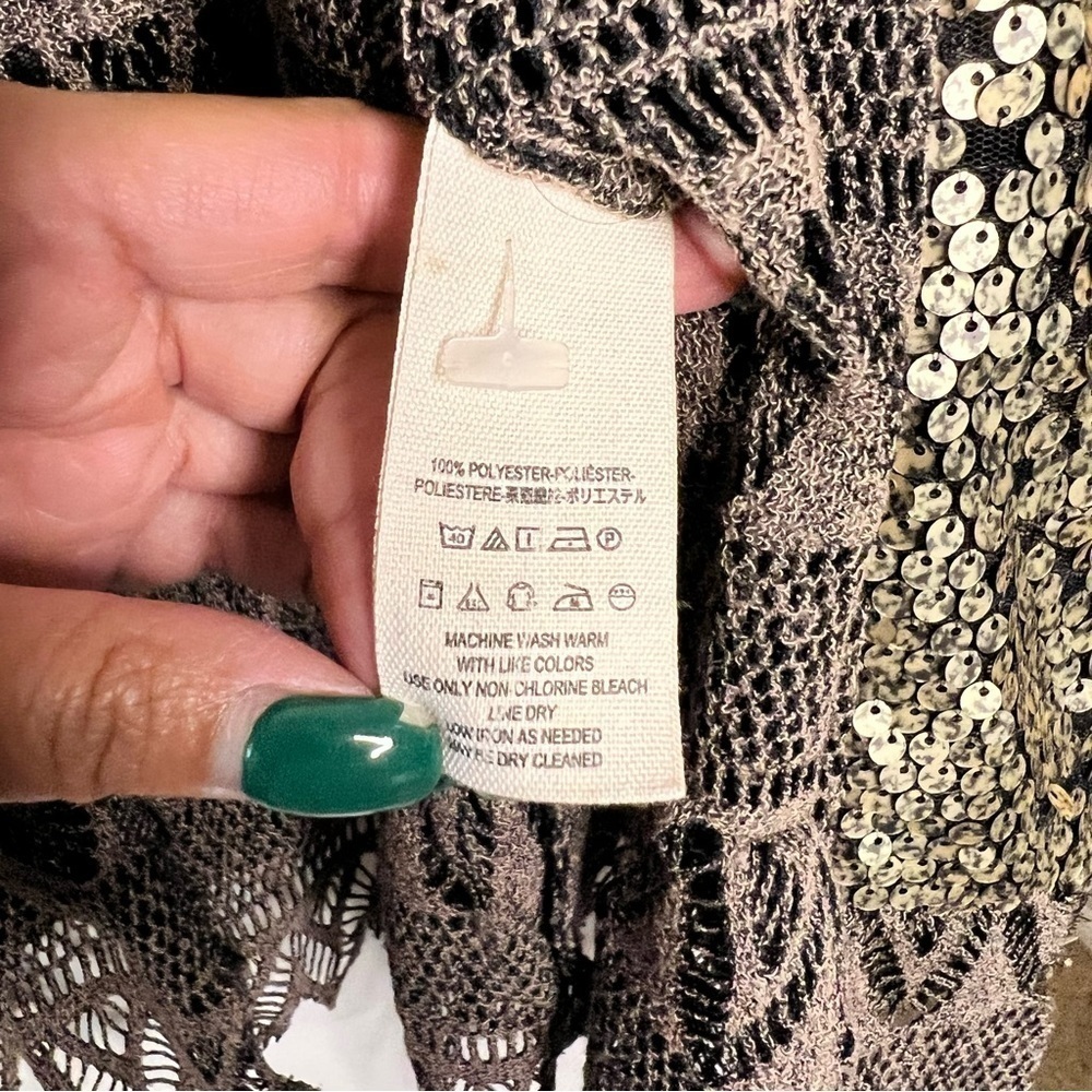 Free People Jacket Tarnished Sequin Stardust Gold XSmall - Picture 11 of 12